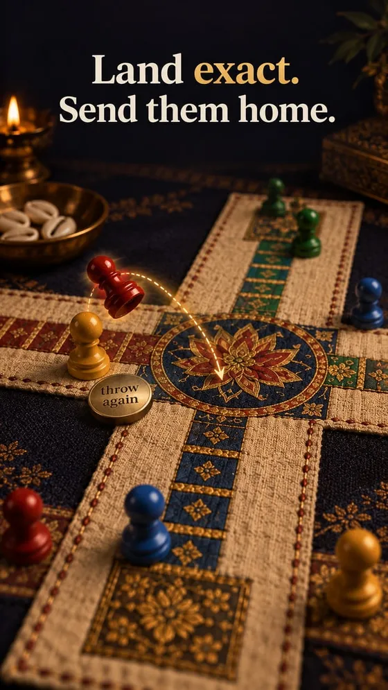A pawn landing on an exact count and sending an opponent's pawn home.